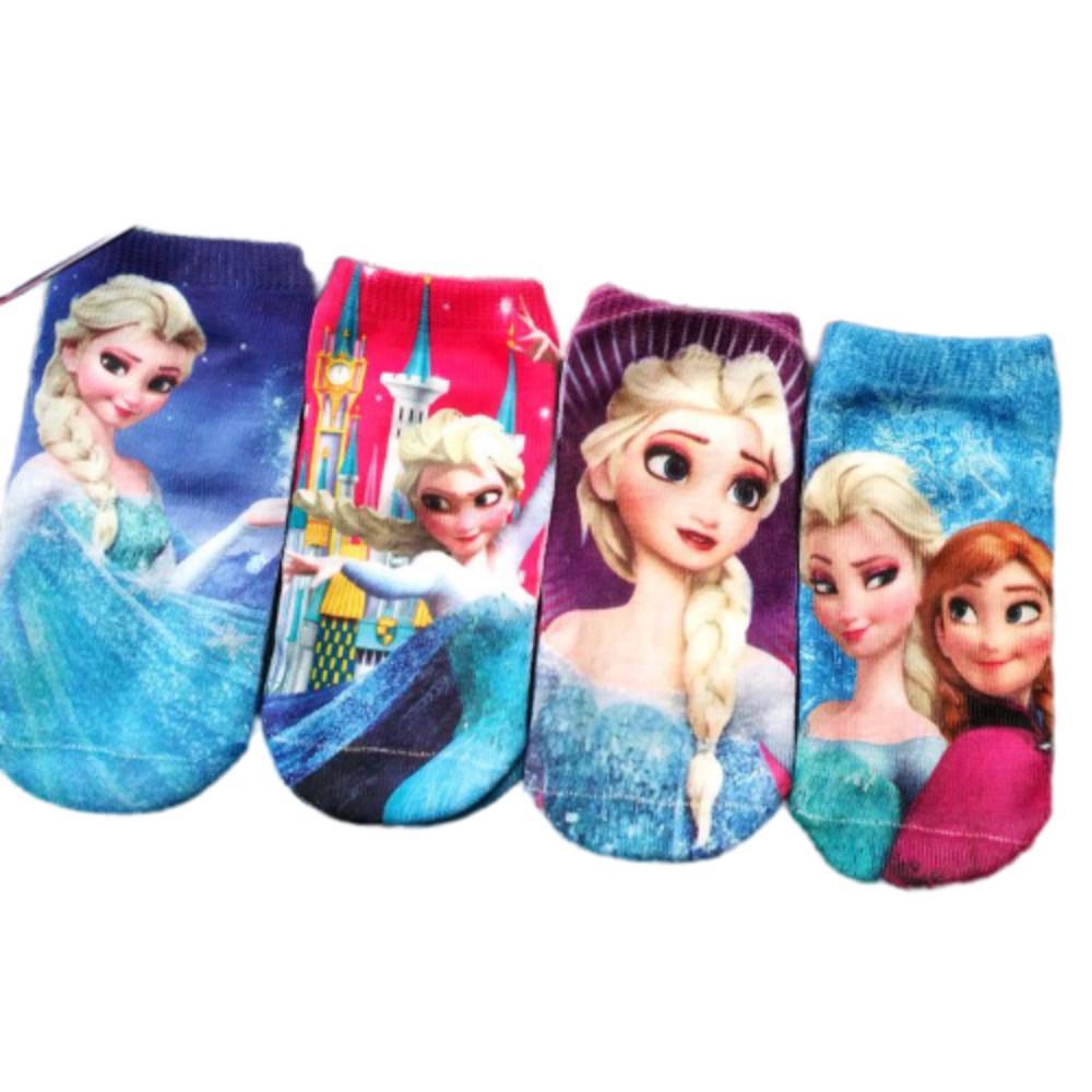 Bộ 4 Đôi Vớ In Hình Công Chúa Frozen Cho Bé Gái Từ 2-5 Tuổi