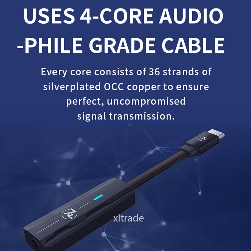 Cáp KhuếCh ĐạI Âm Thanh ChuẩN SEVENHERTZ 71 7Hz 71 USB DAC AMP USB-C Sang 3.5mm PCM384 DSD128 Chuyên DụNg