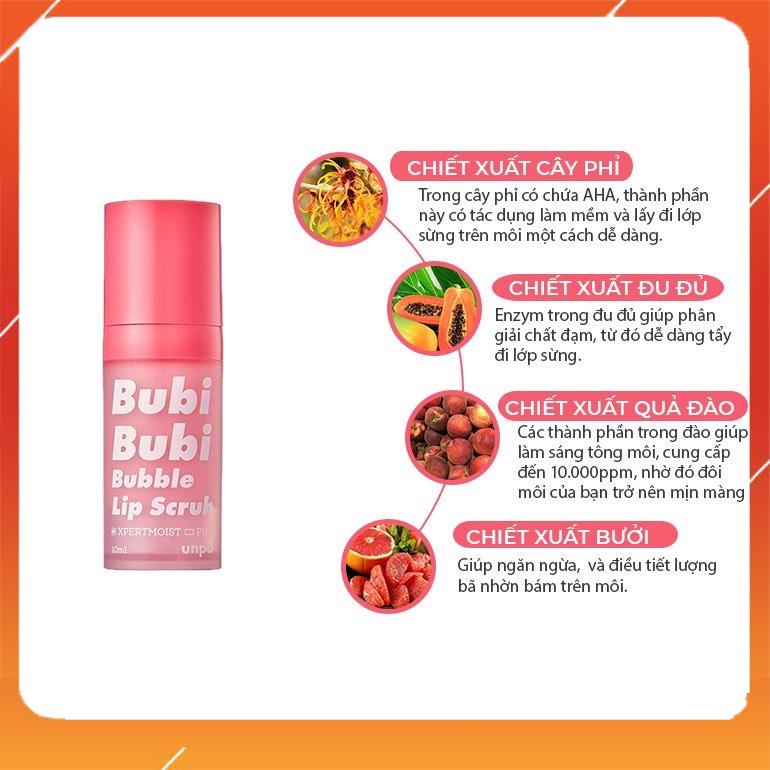 [CHÍNH HÃNG] Tẩy Da Chết Môi Sủi Bọt Bubi Bubi Bubble Lip Scrub (chính hãng)