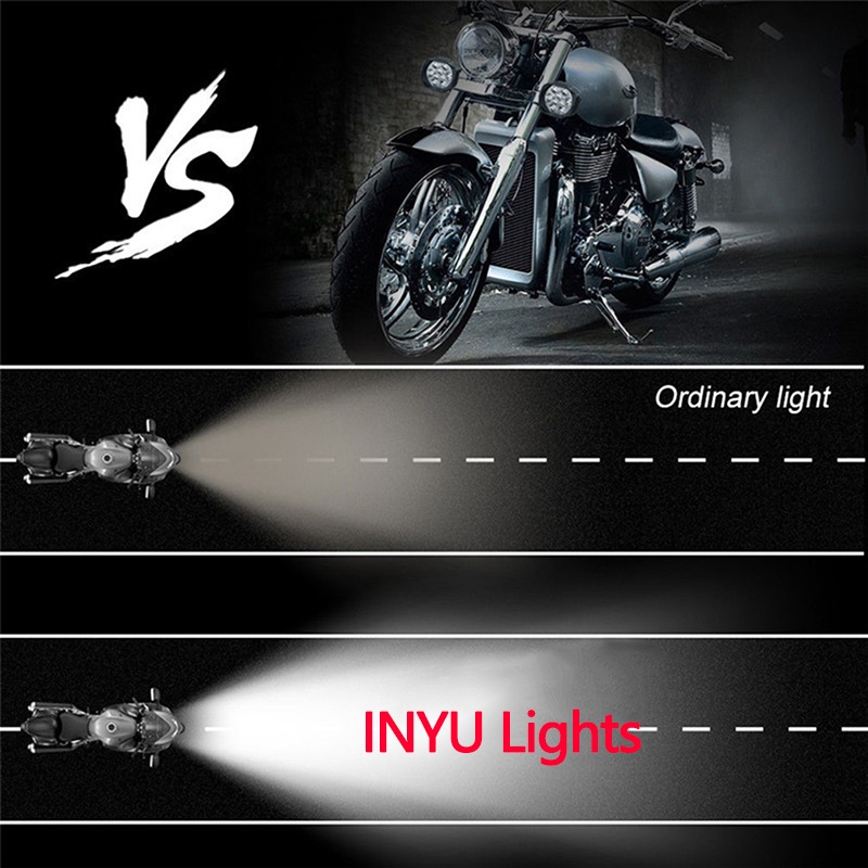 Xe máy Đèn pha LED 14W Đèn pha xe đạp điện Đèn sương mù Xe hơi DRL Đèn chạy ban ngày bên ngoài