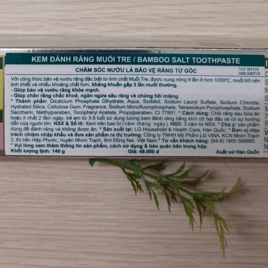 Kem Đánh Răng Muối Tre Số 1 Hàn Quốc BAMBOO SALT 140g