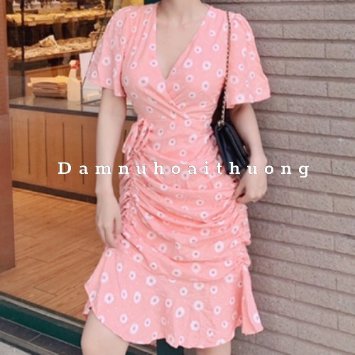 Đầm nữ đẹp với thiết kế ôm eo dáng xòe tôn dáng che khuyết điểm biển đi dạo Đầm Nữ Hoài Thương