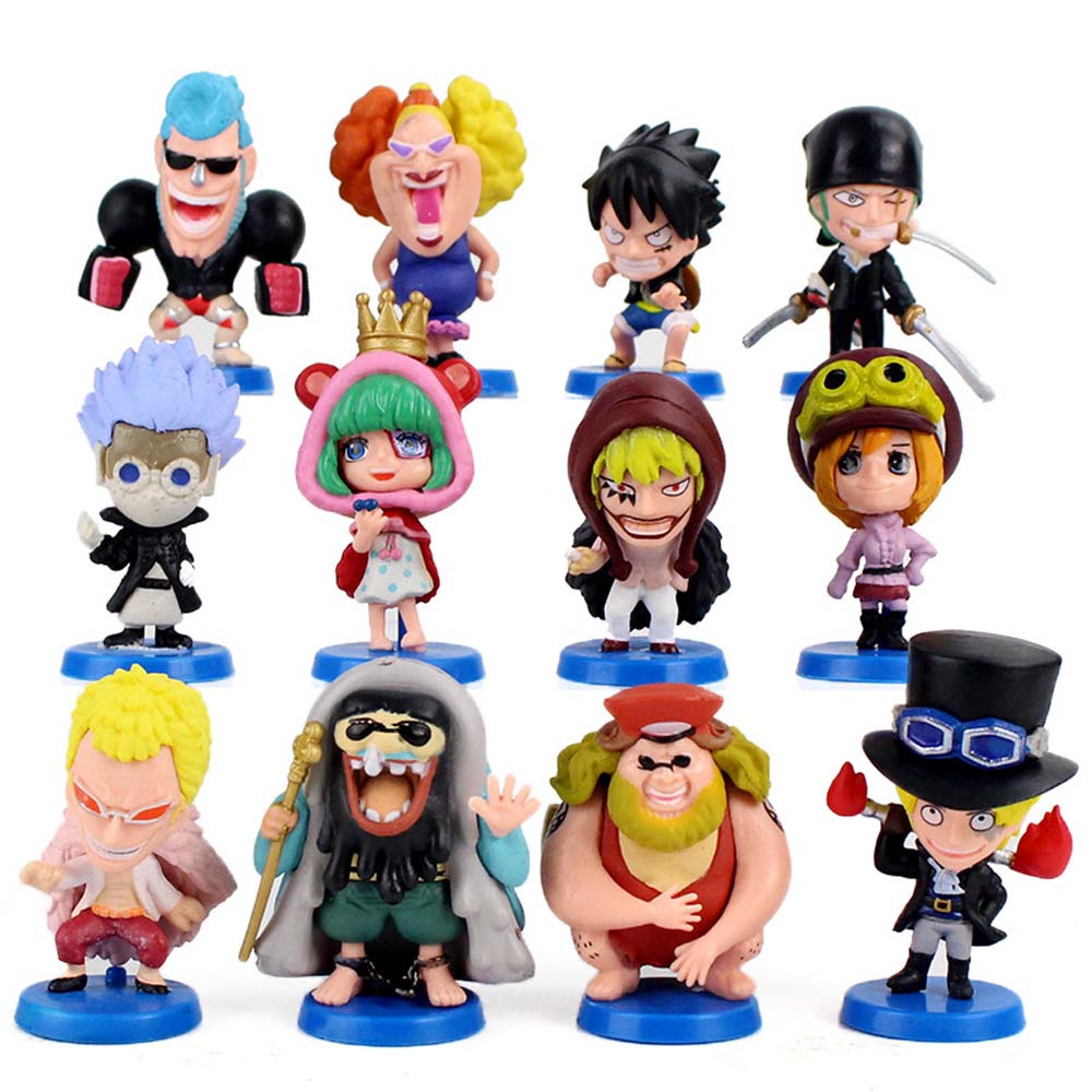 Set 12 Mô Hình Nhân Vật Phim Hoạt Hình One Piece Bằng Pvc