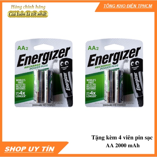 Bộ máy Sạc Pin AA - AAA ENERGIZER kèm 4 viên pin sạc AA 2000 mAh ⚡️ Chính Hãng⚡️