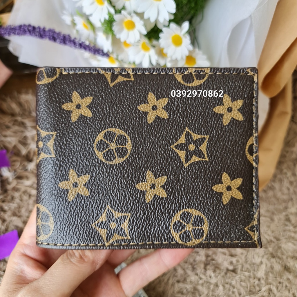 Ví Nam Lv Da Pu Kẻ Caro Cao Cấp, Bóp Nam Thời Trang,