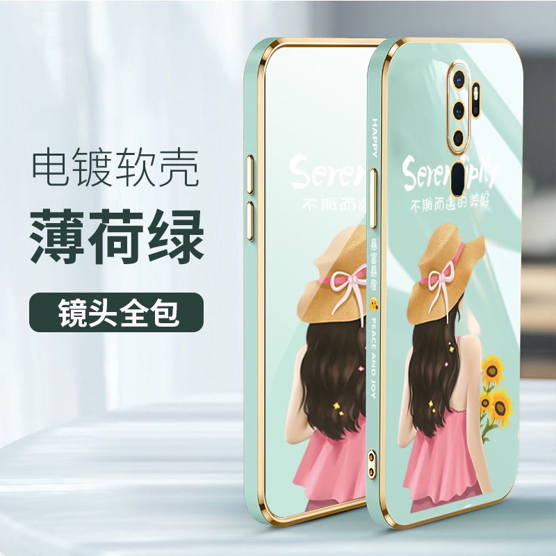 Ốp điện thoại QIANZI in hình cô gái cho Oppo F11 Pro F11 A31 2020 A7 A5S A12 A11K A9 2020 A5 2020 A72 5G A73 5G A55