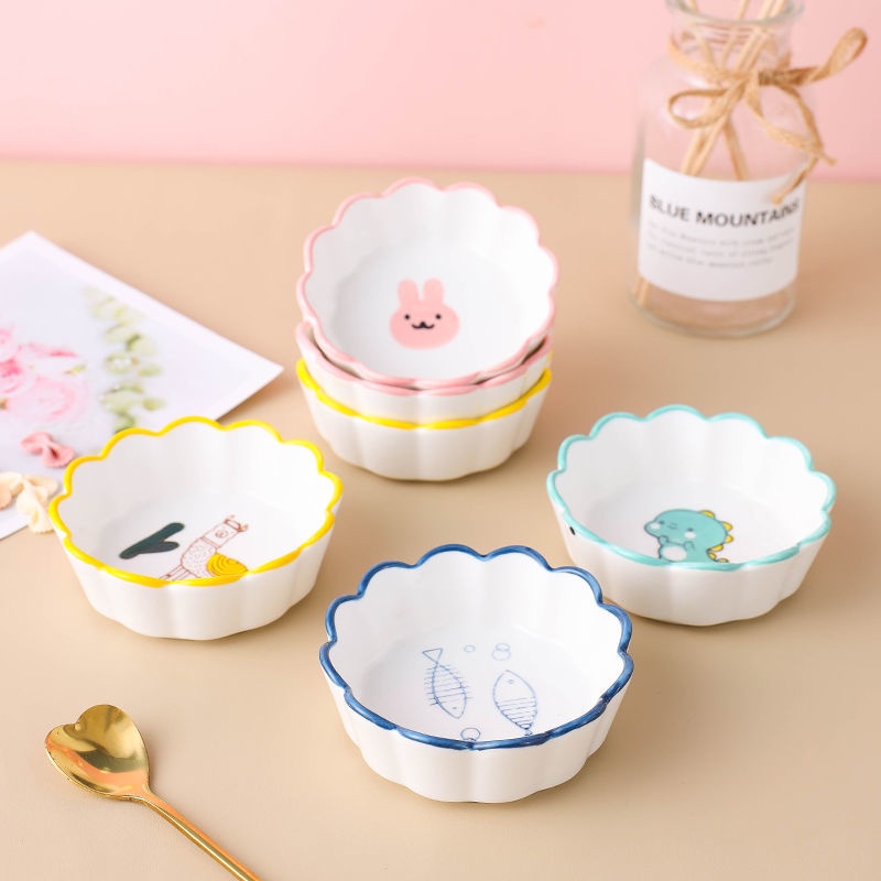 Đĩa sứ có viền sóng dễ thương dành cho bé ăn dặm-Shop Mẹ Khoai