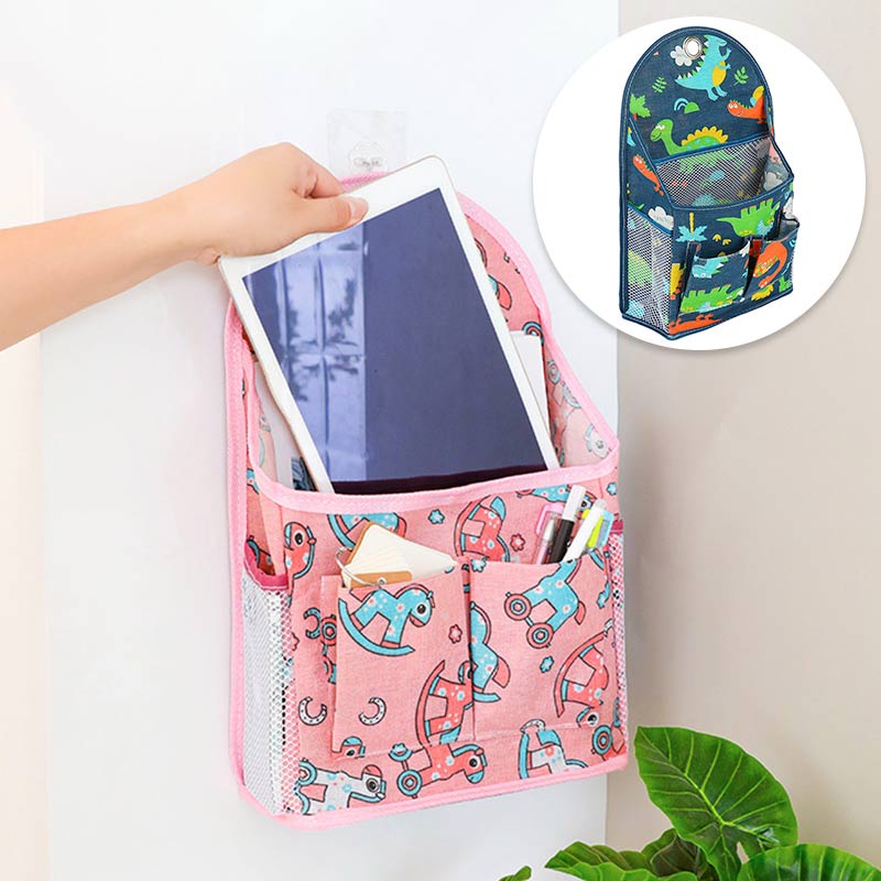 Túi Đựng Đồ Treo Tường Bằng Vải Lanh Cotton Họa Tiết Hoạt Hình Sắp Xếp Gọn Gàng Cho Học Sinh