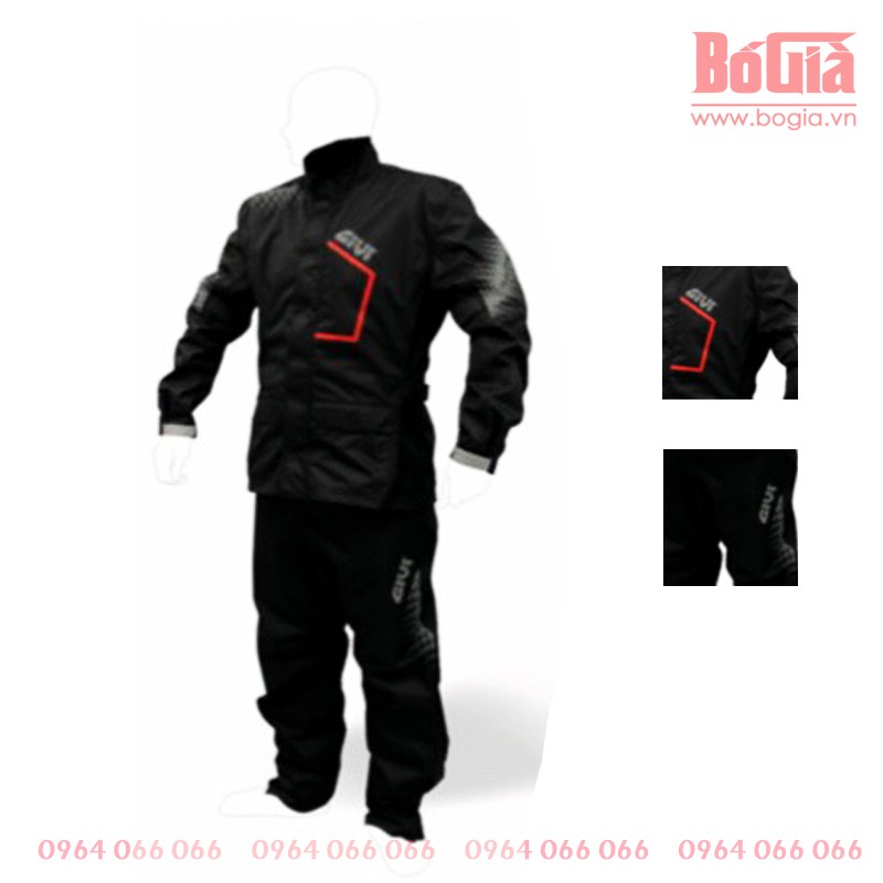 Áo mưa Givi PRS04 cao cấp chống bám nước - Áo mưa bộ Givi cho Biker đi phượt