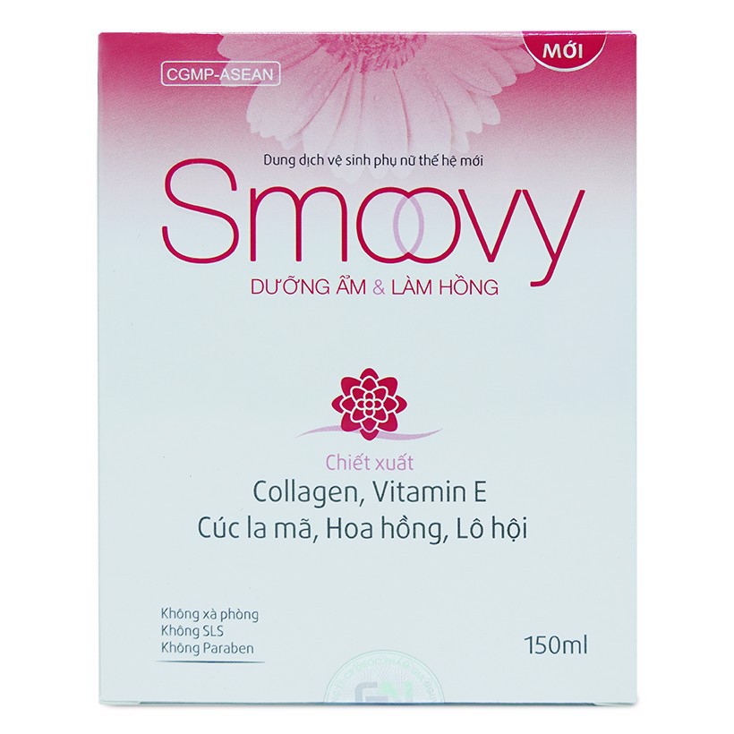 Dung dịch vệ sinh phụ nữ thế hệ mới Smoovy dưỡng ẩm và làm hồng vùng kín 150ml