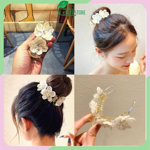 Kẹp tóc càng cua đính hoa kiểu dáng sang trọng, cặp tóc Hàn Quốc dành cho nữ.