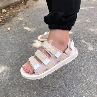 Sandal Nanu 05 3 quai màu cream đế mỏng