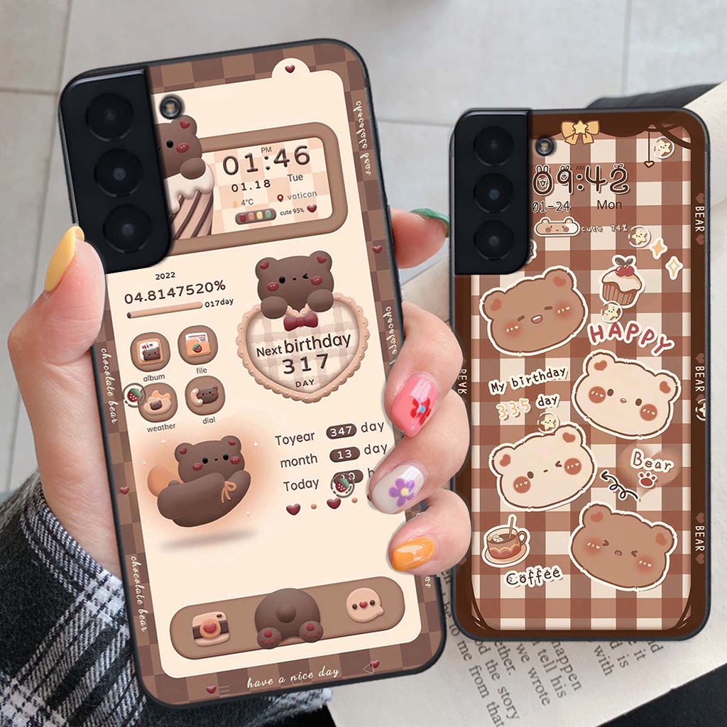 Ốp lưng Samsung S21 / S21 FE / S21 Plus / S21+ hình 3D gấu bear, thỏ cute hình nền đẹp