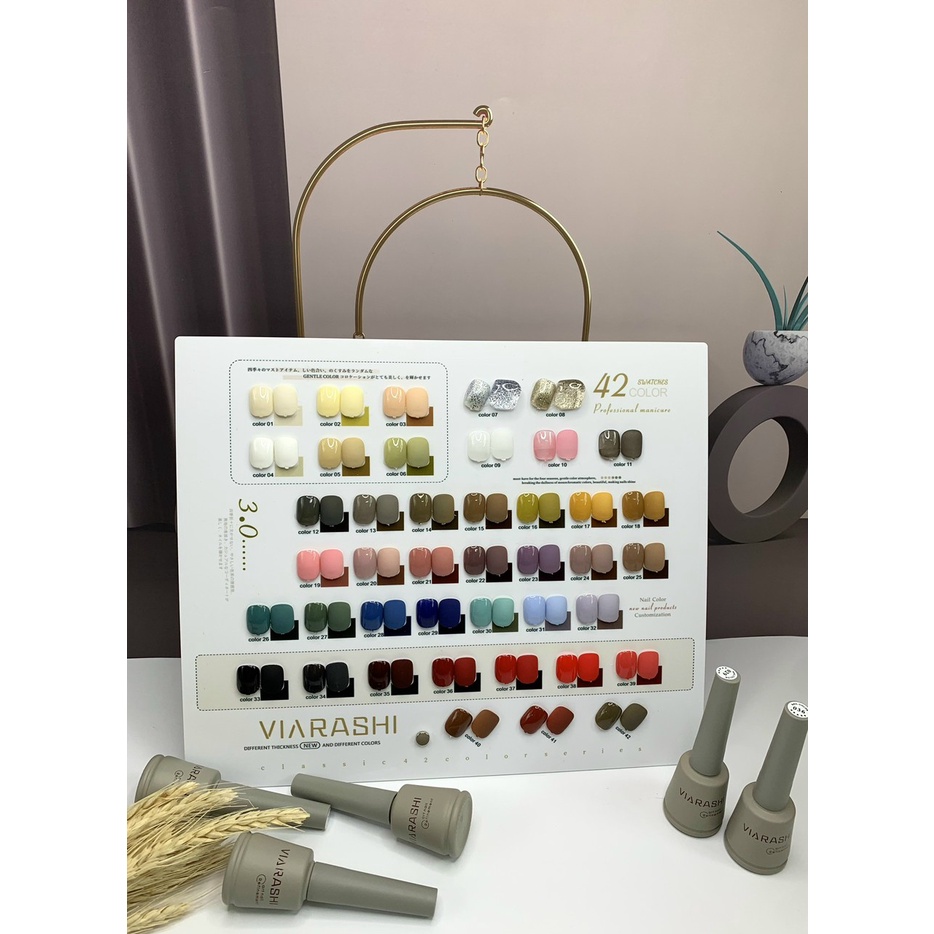 Set sơn gel VIARASHI nail 42 màu , set sơn gel 3.0 ( Tặng BẢNG MÀU + Base Top )