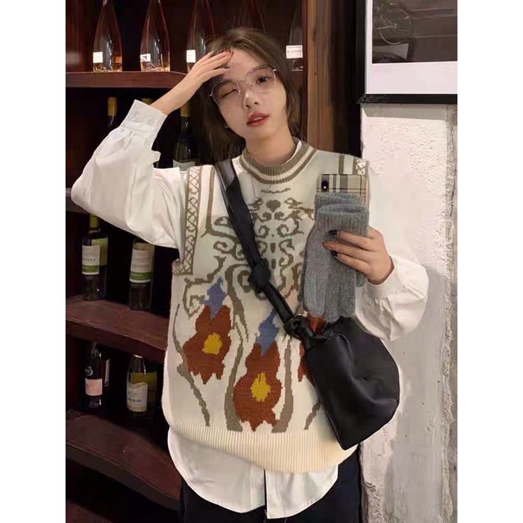 Áo Len Gile Nữ Dệt Kim Cổ Tròn Dáng Rộng Phong Cách Hàn Quốc K5M5 | BigBuy360 - bigbuy360.vn