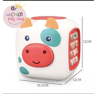 Đồ chơi phím nhạc,trống, hộp nhạc, - mẫu mẹ con heo hồng, bò sữa siêu đáng yêu có bánh xe chạy đà- Đồ chơi đầy nhà