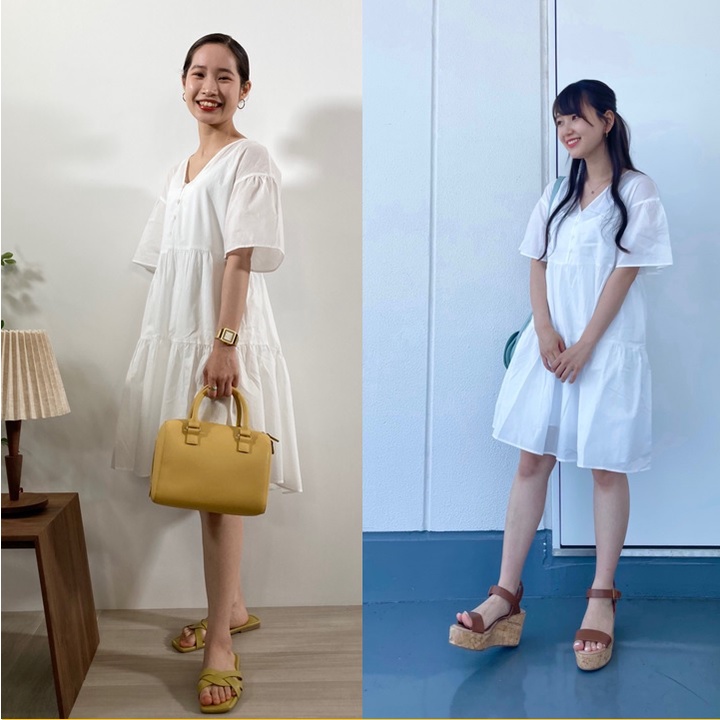 Váy xòe xếp tầng  _Cotton tiered mini dress  💘