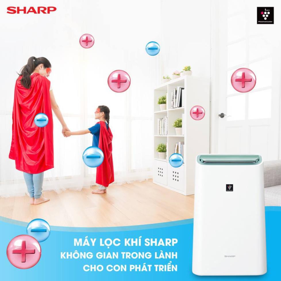 Máy lọc không khí hút ẩm Sharp DW-E16FA-W (38m2) Plasmacluster ion diệt khuẩn - Bảo hành chính hãng 12 Tháng