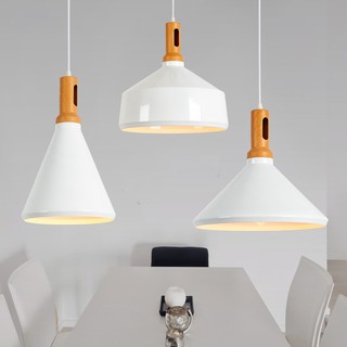 Đèn thả trang trí nội thất ABC phong cách Bắc Âu đui vân gỗ đẹp mắt - Tặng kèm bóng LED chuyên dụng