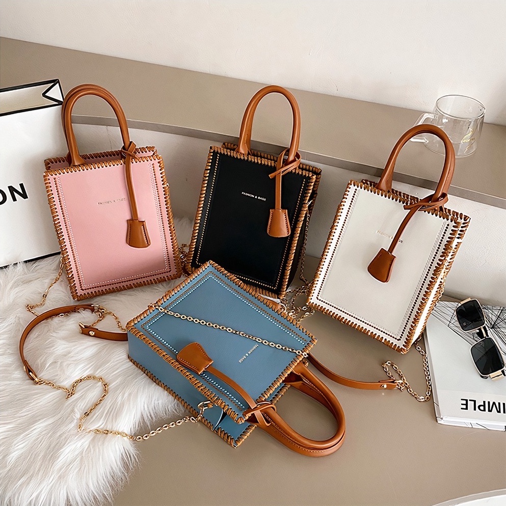 Túi xách tự đan da PU, túi đeo chéo nữ bằng da tự làm - Bộ nguyên liệu tự làm LX701