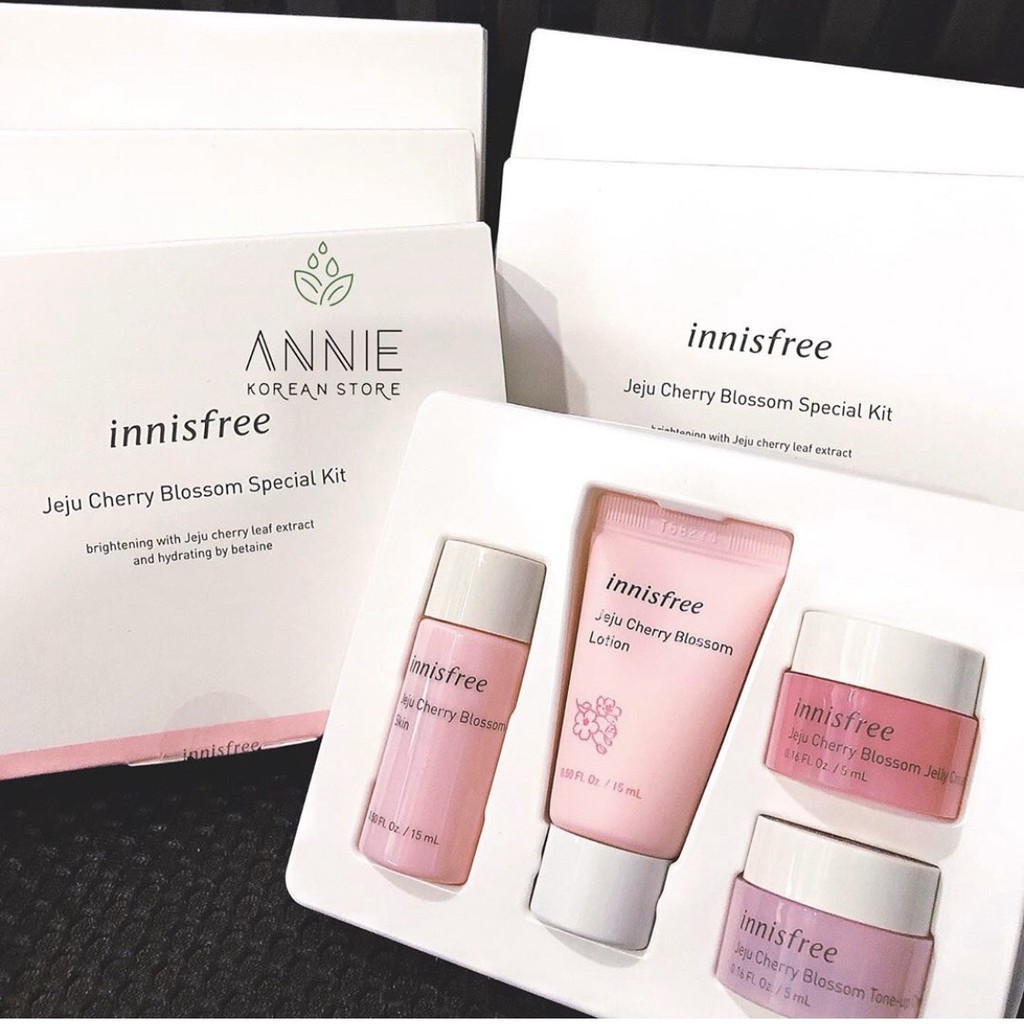 Set Dưỡng Da 4 món Innisfree Jeju Cherry Blossom Trial Kit 4items