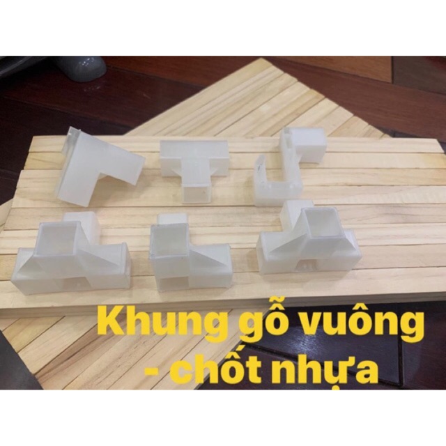 Thanh gỗ vuông và chốt nhựa giá lẻ