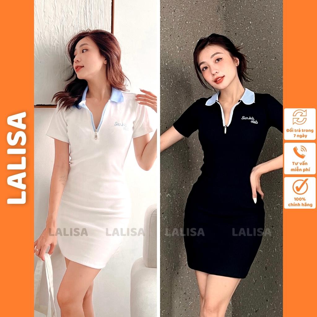 Đầm Ôm Body Thun Dáng Suông Ngắn LALISA Váy Polo Nữ Nhún Sexy Thiết kế dài vải cotton len đi chơi, đi biển đẹp VD026 | BigBuy360 - bigbuy360.vn