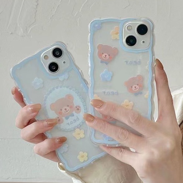 Ốp Điện Thoại Trong Suốt Hình Gấu Dễ Thương Cho iPhone 13/12 Pro Max/11/ XS/ XR/ X/ 8/ 7/ 6/6s Plus Mini