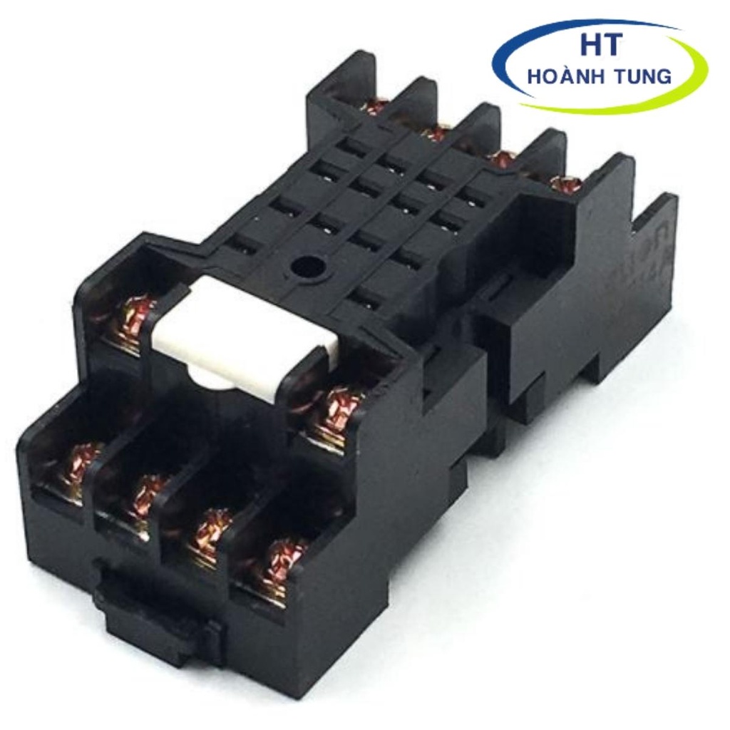 Chân đế PYF14A chất lượng tốt loại 14 chân dẹp dùng cho rơ le kiếng và timer mini - chốt giữ relay trung gian chống rơi