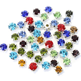  Set 100 Hạt Cườm Đá Tròn Nhiều Màu Kích Cỡ 3   4   5mm Dùng Làm Trang Sức Thủ Công 