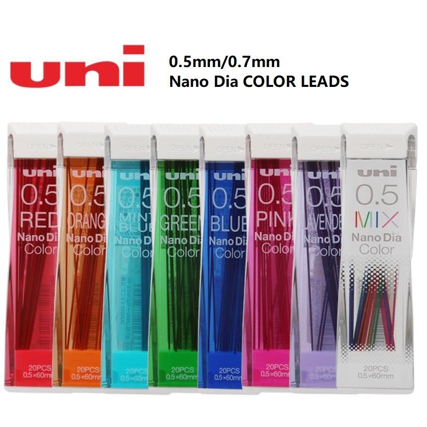 Ngòi chì màu Uni Nano 0.5mm - Ngòi Chì Kim Màu, Ruột Chì Màu 0.5mm Uni Nano Dia - Made in Japan