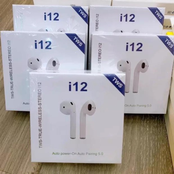 Tai Nghe Bluetooth không dây Nhét Tai, Tai nghe không dây phụ kiện tai nghe Điện Thoại IOS Và Android Siêu Hay | i12 H