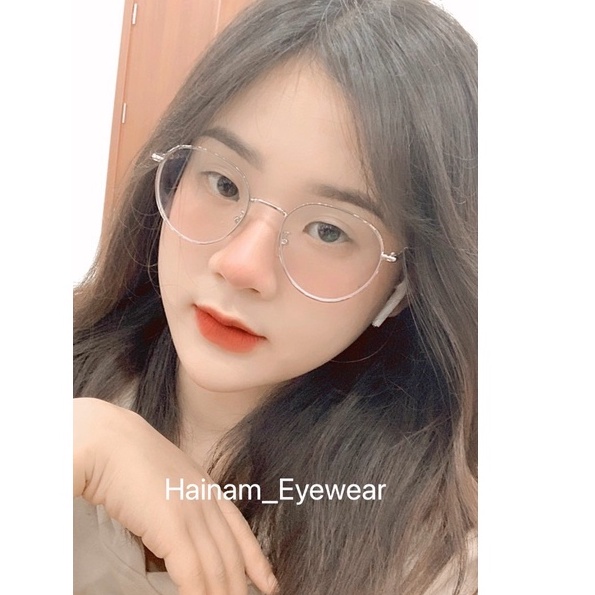 Gọng kính cận nữ, kính kim loại 5280 kiểu dáng tròn Hainam Eyewear Unisex Nam nữ