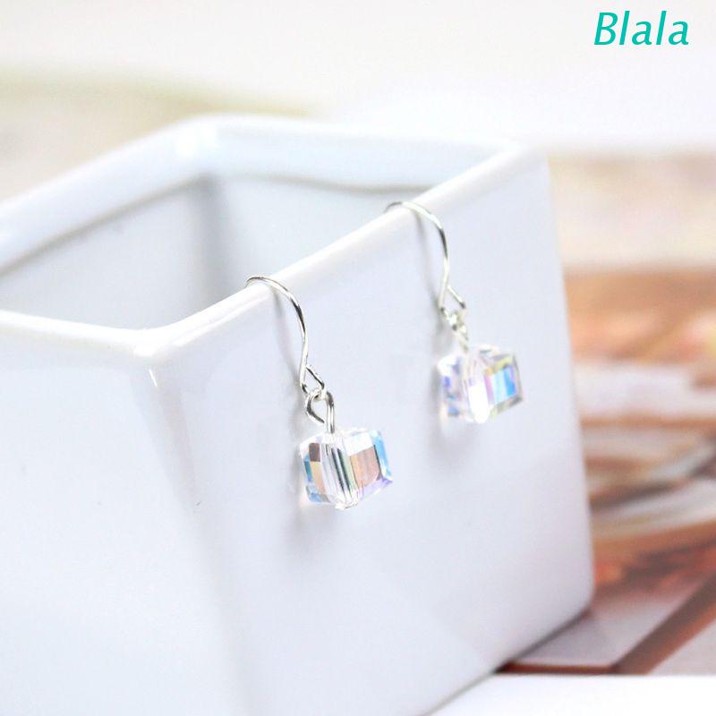 Khuyên Tai Dạng Móc Hình Vuông Đính Hạt Pha Lê Thời Trang Cho Nữ