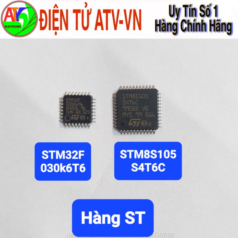 STM32F - STM8S105 - STM8S103 - ATMGA8L 8PU - P87LPC768BN thạch anh 12MHz