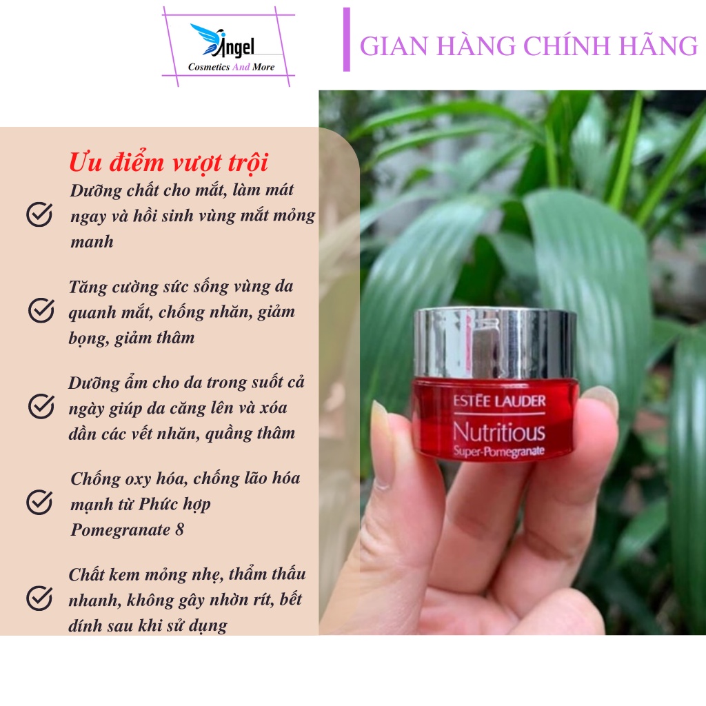 Kem dưỡng mắt lựu đỏ Estee Lauder Nutritious Super Pomegranate Radiant Energy Eye Jelly 5ml phục hồi vùng da mắt
