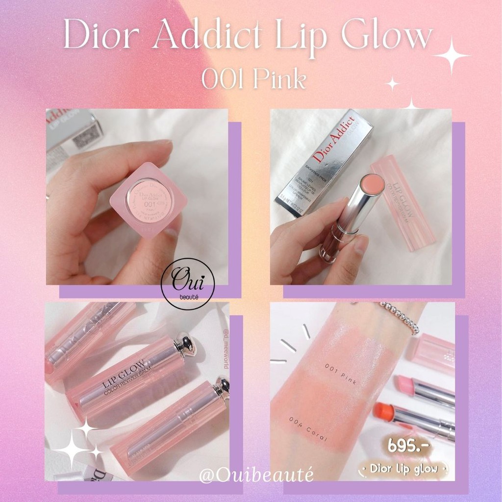 Son dưỡng Dior Addict Lip Glow 001 Pink Fullsize, son dưỡng cao cấp có màu 3,5g Ouibeaute