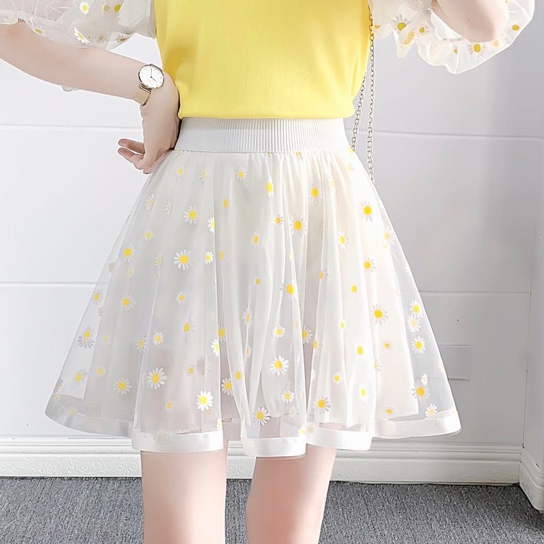 2021 Girls Short Skirt Korean Fashion Trend Sweet Little Daisy Puffy A-line All-match Western Skirt< | BigBuy360 - bigbuy360.vn