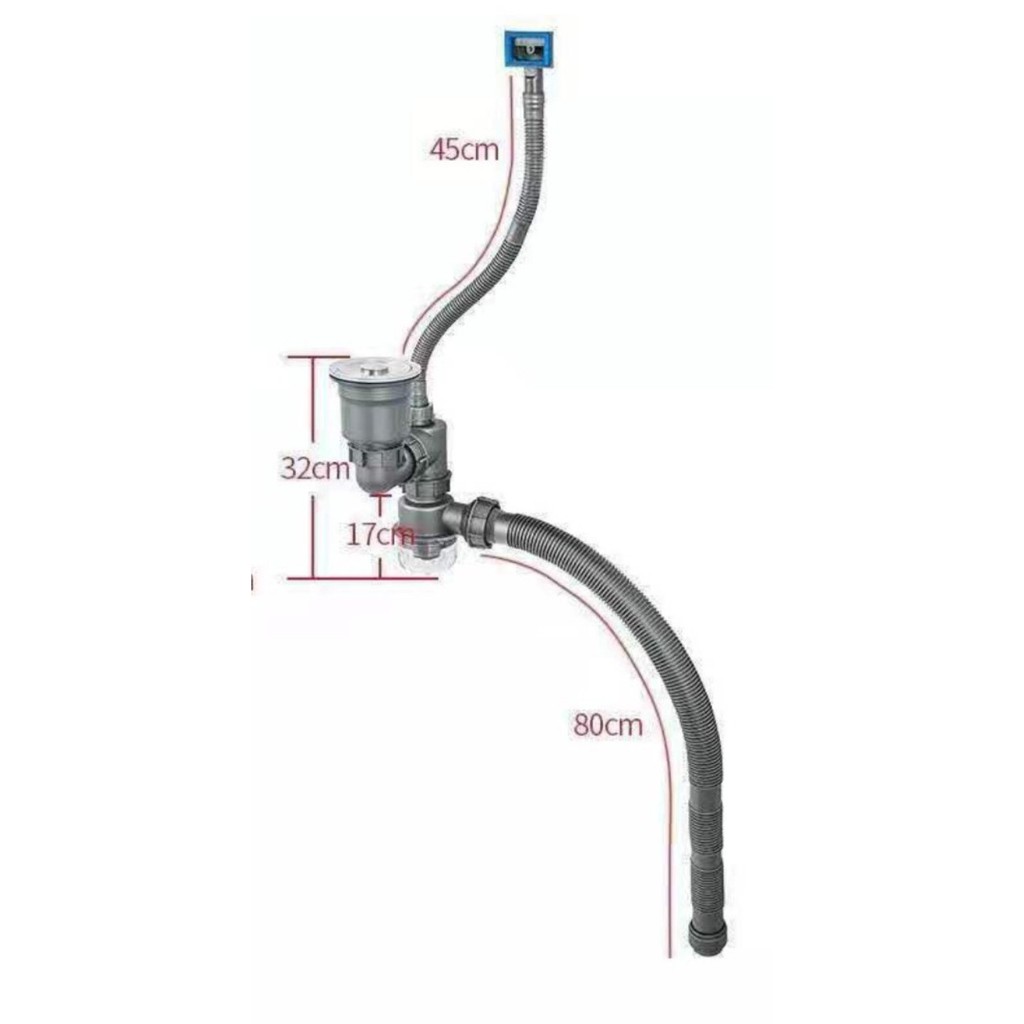 Bộ xiphong thoát nước chậu rửa bát, chậu rửa chén 1 hố