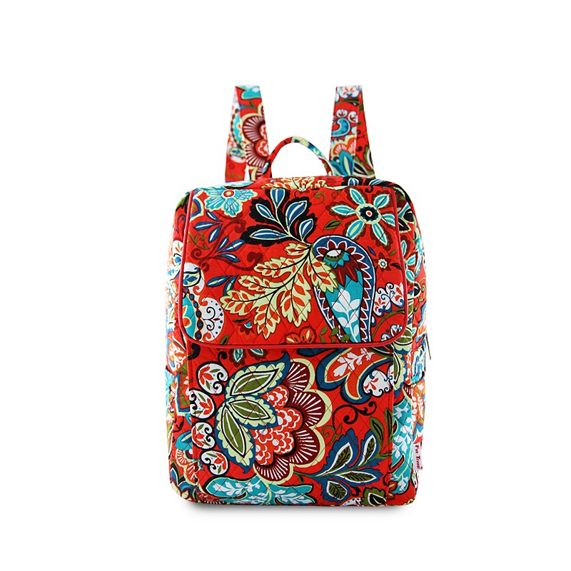 Ba Lô Canvas Siêu Nhẹ In Họa Tiết Thổ Cẩm Xinh Xắn
