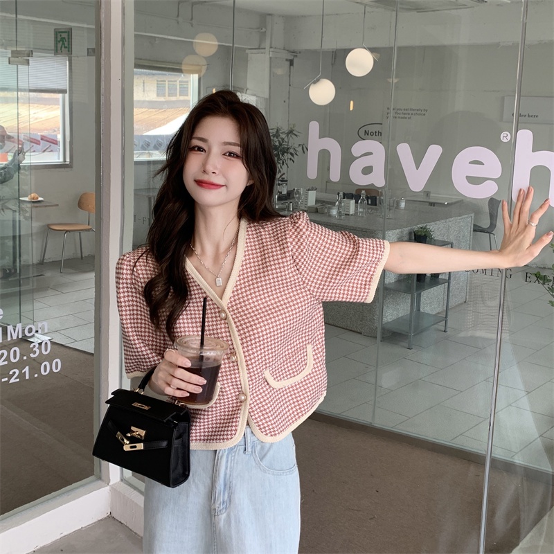Áo Sơ Mi Tay Ngắn Cổ Chữ V Phong Cách Pháp Thời Trang Mùa Hè Mới Cho Nữ