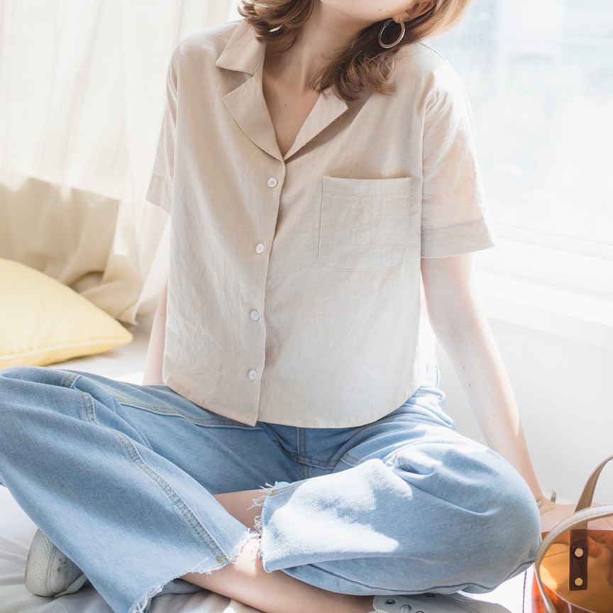 Áo Sơmi Linen Cổ Pijama