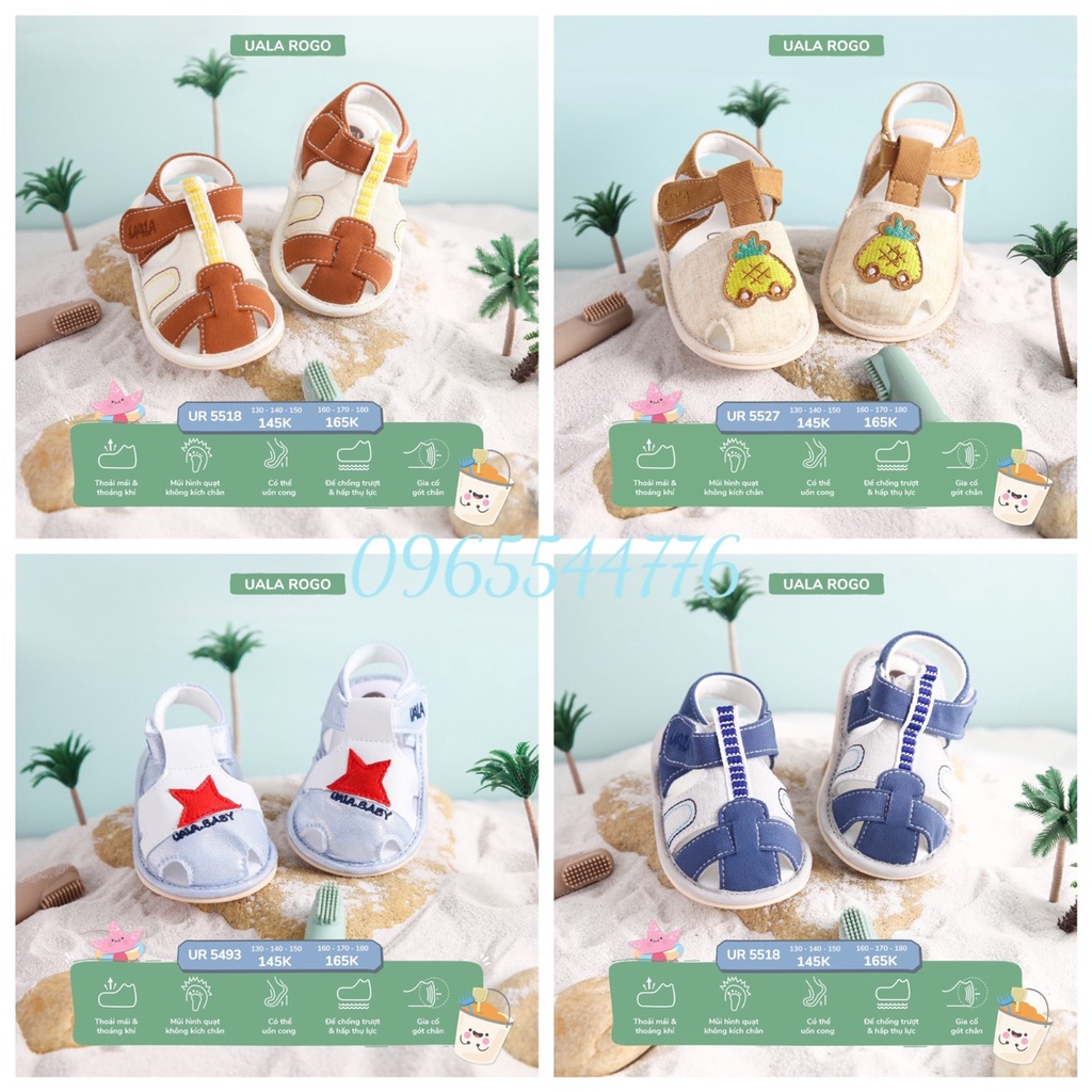 Dép tập đi UalaRogo cho bé trai size 160-170-180