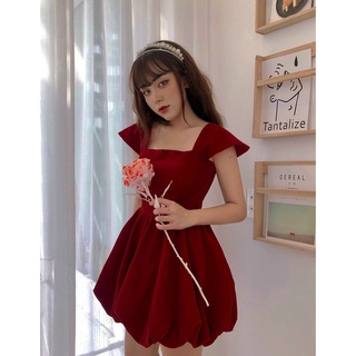 Đầm nhung đỏ, đầm noel màu đỏ đi chơi noel cực xinh xắn - Red dress