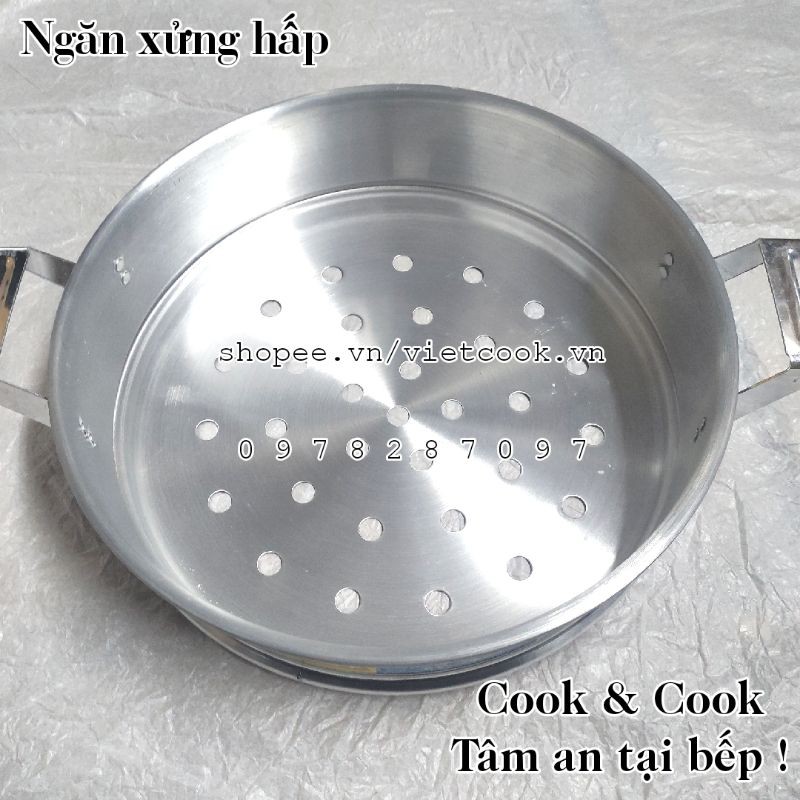 [Chính Hãng] Ngăn xửng hấp bánh bao Size 38 Nhôm Mạnh Hùng/ Hấp hải sản/ Hấp rau củ quả