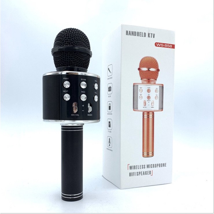 MICRO karaoke bluetooth w 858 không dây có loa TUYỆT ĐỈNH SIÊU PHẨM - BH 6 tháng - CAM KẾT CHÍNH HÃNG