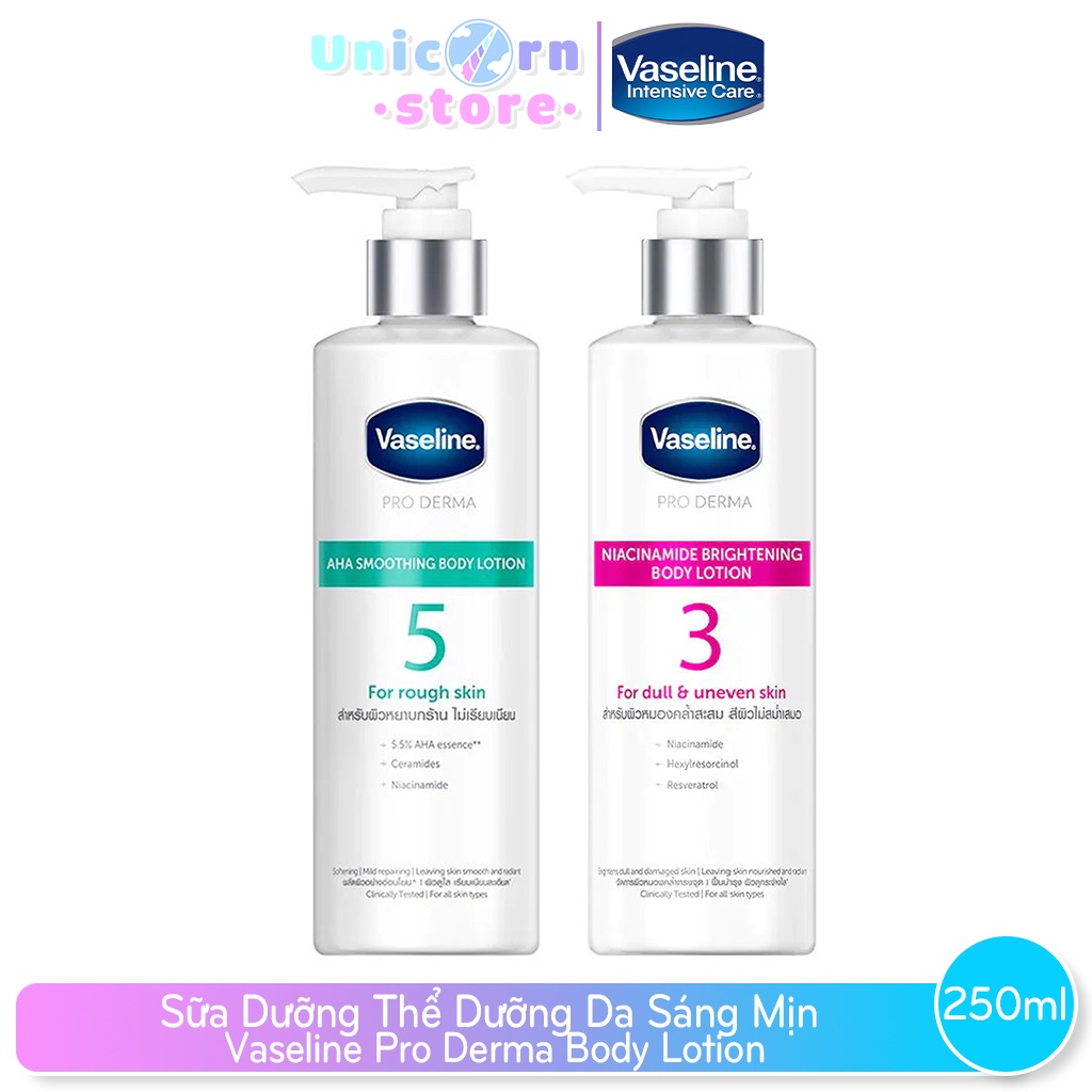 Sữa Dưỡng Thể Dưỡng Da Sáng Mịn Vaseline Pro Derma Body Lotion 250ml