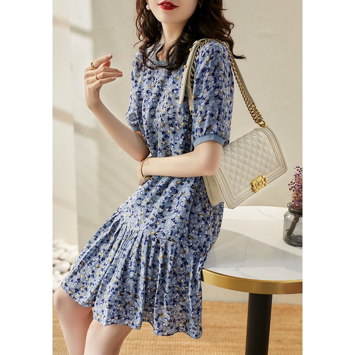 Đầm Chữ A Tay Ngắn Họa Tiết Hoa Phong Cách Pháp Cổ Điển Dành Cho Nữ  Váy dễ thương