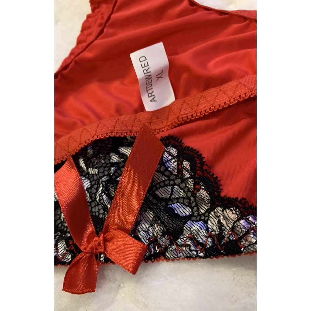 BỘ ÁO QUẦN LÓT NỮ THỜI TRANG CHẤT LƯỢNG CAO QUẢNG CHÂU MÀU ĐỎ, SIZE : 38//T90