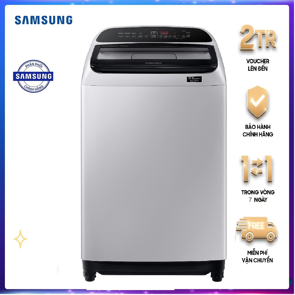 Máy giặt Samsung Inverter 8.5 kg WA85T5160BY/SV Mới 2020 Công nghệ Intensive Wash đánh tan xà phòng